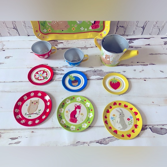 Schylling Forest Friends Tin Tea Set- Forest Animals- Incomplete - Picture 3 of 8